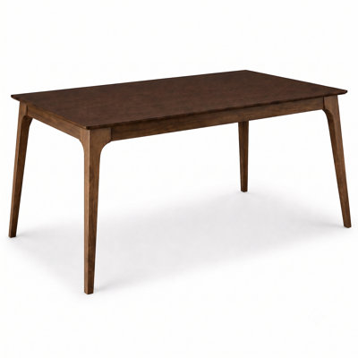 59-Inch Rectangular Wood Dining Table, Dark Walnut Brown Finish