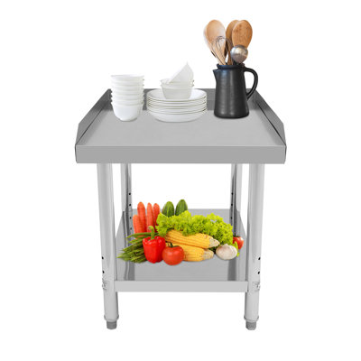 Table de travail avec dosseret, table de préparation pour cuisine, restaurant, garage, buanderie