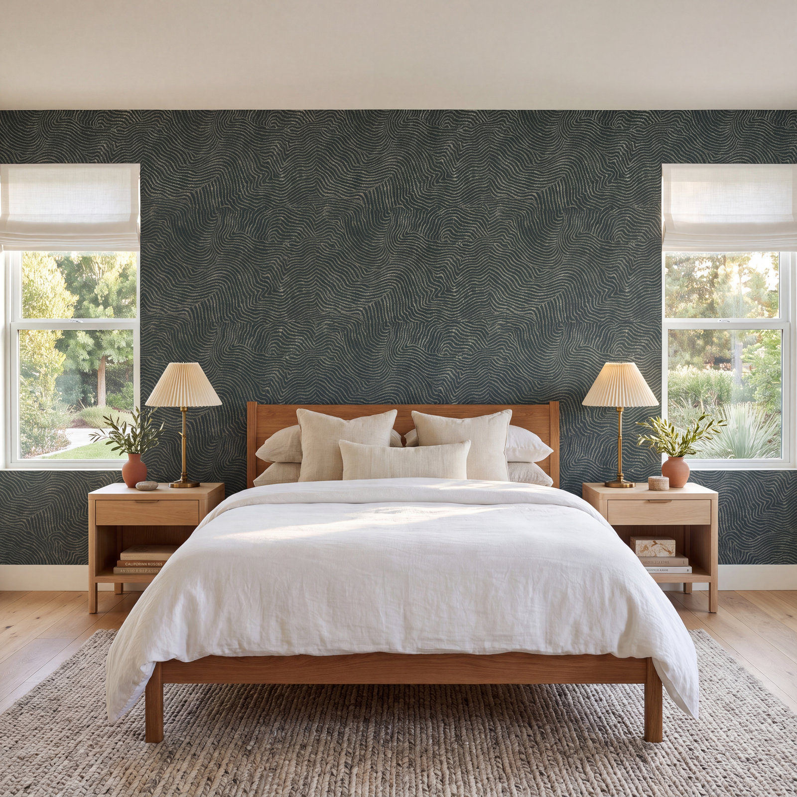 Adamsdale Modern Wallpaper, Dark Green