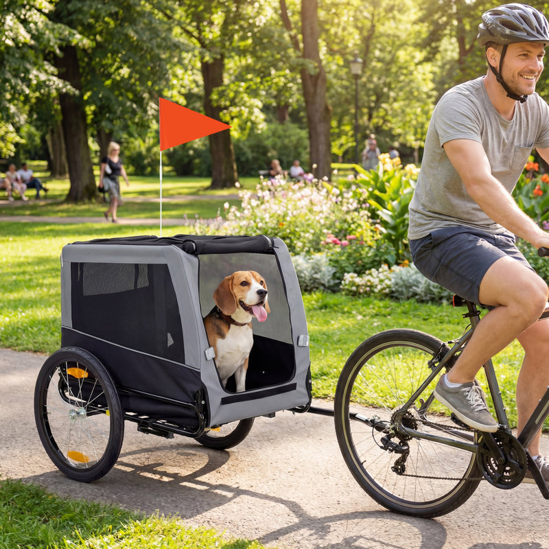 Remorque pour chien, chariot pour vélo avec pieds de support