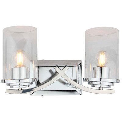 Éclairage pour meuble-lavabo 2 lumières en chrome