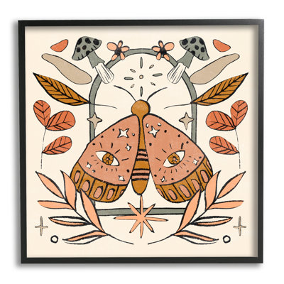 «Cottagecore Moth And Mushroom On Wood» par Melissa Wang, impression