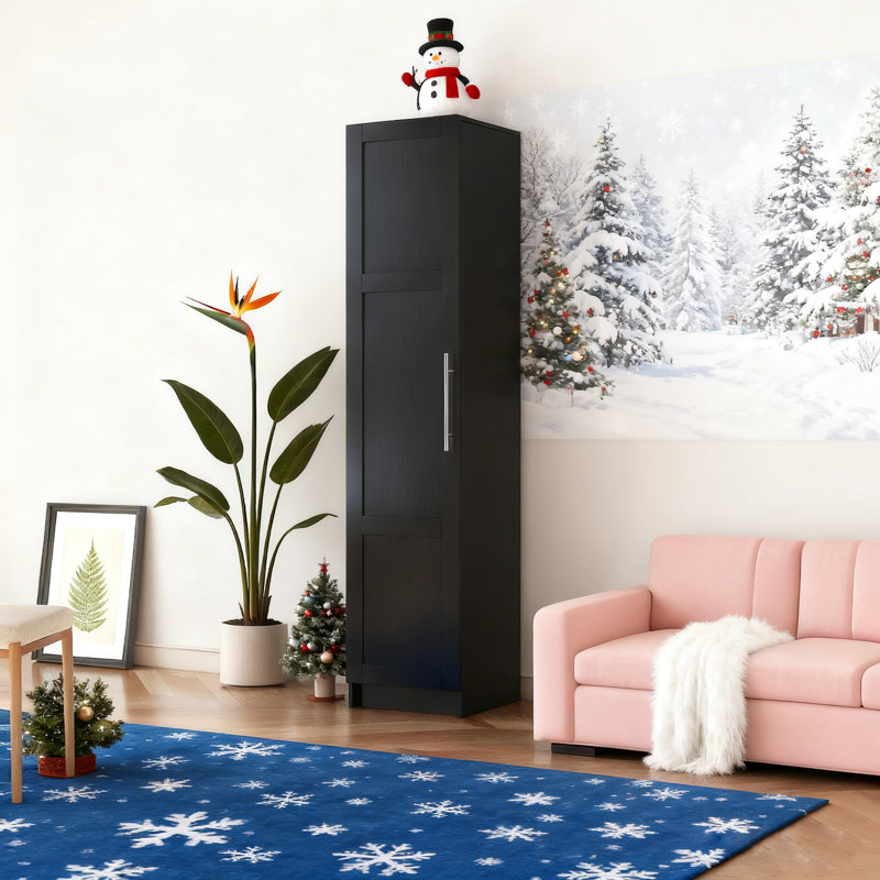 Stackable Wall Mounted Storage Cabinet, Black 