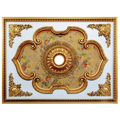 Médaillon de plafond rectangulaire de centre floral