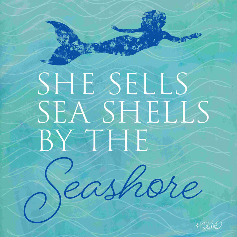 «She Sells Seashells», impression sur toile tendue, H 12 po x l 12 po