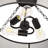 3-Light Matte Black Drum Farmhouse Semi-Flush Mount