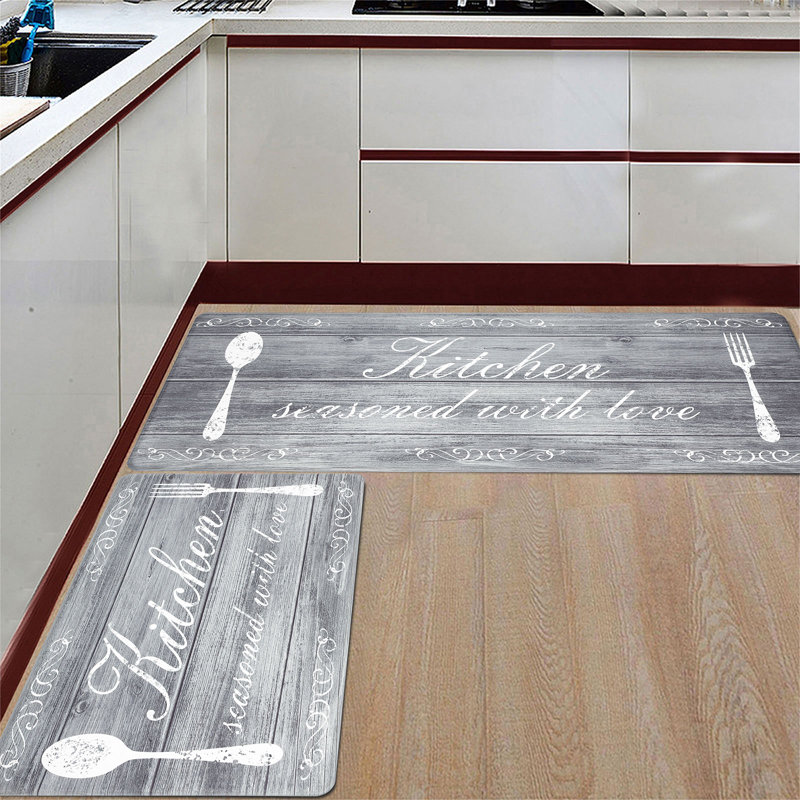 Tapis et tapis de cuisine anti-fatigue, Gris, Tapis de couloir 20 po x 31,5 po + 20 po x 48 po