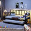 Lit de jour simple avec lit gigogne, structure de lit en métal pour chambre d'amis, peu encombrant, éléments classiques de style moderne, support robuste, rangement inférieur, assemblage facile, construction facile