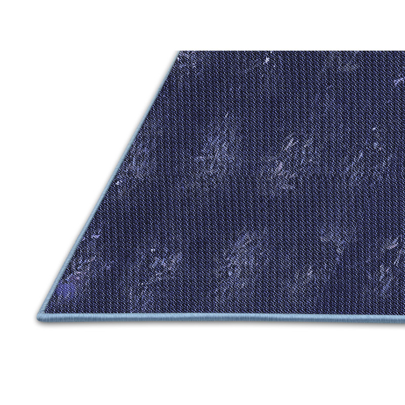Tapis abstrait bleu foncé, Tapis de couloir 2 pi x 5 pi