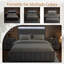 Ensemble de chambre à coucher 3 pièces, cadre de lit rembourré avec station de charge et lumière DEL et deux tables de chevet-1676073208-1676073209