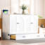 Lit double blanc avec tiroirs spacieux - Maximisez l'espace de la pièce. Finition élégante. Rangez les oreillers, les vêtements, etc. Chargement. Idéal pour les petits espaces. 75,1 po de longueur x 56,7 po de largeur et 41,3 po de hauteur abondante-824062610-824062605