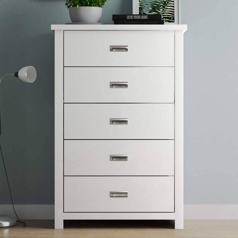 Briniya 5 Drawer 30.25" W Dresser, Matte White
