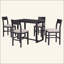 Ensemble de table de salle à manger à hauteur de comptoir 5 pièces Farmhouse avec 1 table rectangulaire et 4 chaises pour petits espaces-1429550592