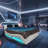 Khase Upholstered Queen Bed with led lighting, Bluetooth connection to play music control-1001469885