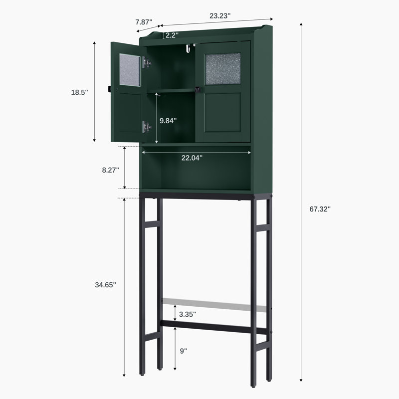 Armoire de rangement en bois manufacturé Ancilin, Vert forêt
