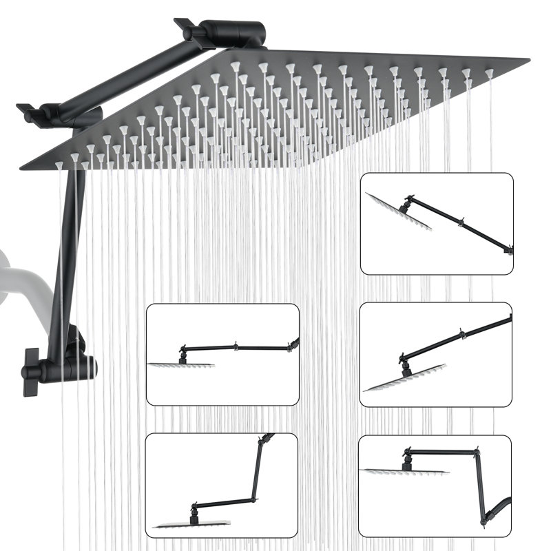 Rain Adjustable Shower Head 1.8 GPM GPM, Matte Black
