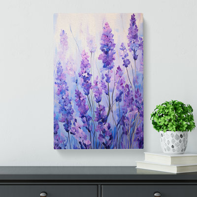 Lavender Flower Abstract Art - Wrapped Canvas