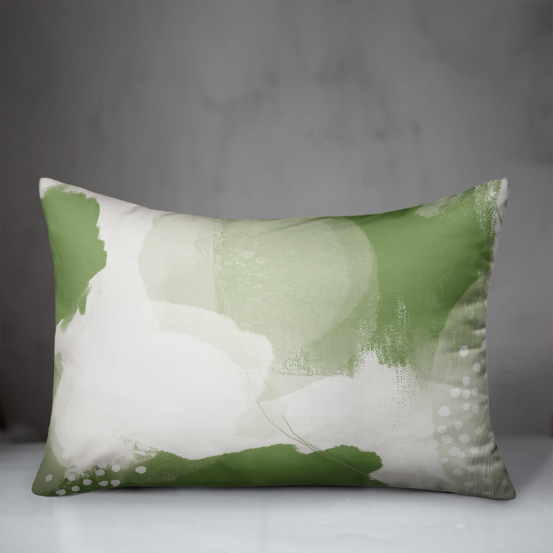 Coussin lombaire intérieur / extérieur abstrait, Vert