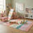 Rug Branch Haze 7' x 10' (6'7" x 9'6") Pink/Green Striped Kids Area Rug, Modern, Medium Pile, Stain-Resistant Carpet - Playroom, Nursery, Toy Room and Bedroom-1765244871