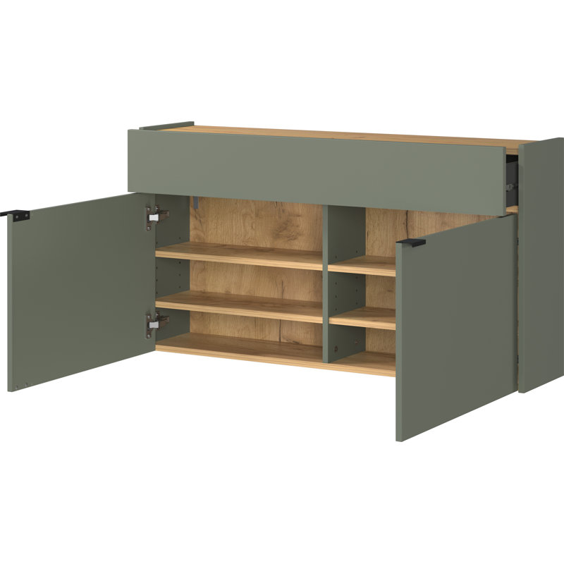 Akio 10 Pair Shoe Storage Cabinet, Taupe Green
