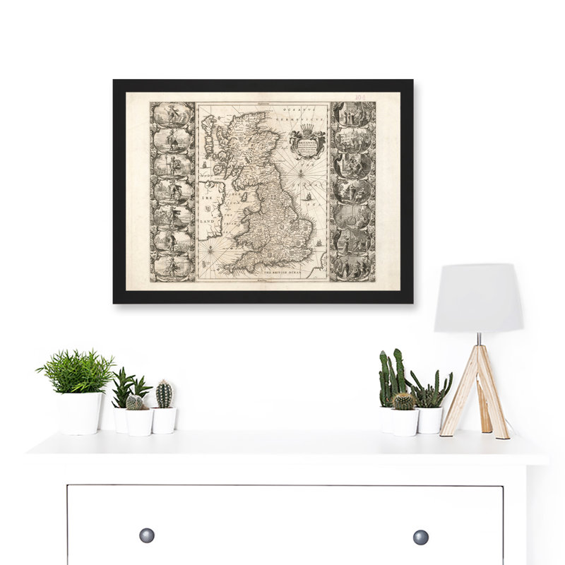 Jansson 17th Century Anglo Saxon Map Britain Brittania by Value Does Not Apply - Single Picture Frame Print