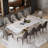 Dining Table Set With 94.5'' Extendable Sintered Stone Top And 8 Faux Leather Chairs-1536809172-1536809177-1536809174
