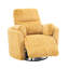 Fauteuil inclinable électrique oscillant avec pivot Bela, bois d'eucalyptus, tissu jaune-130973240