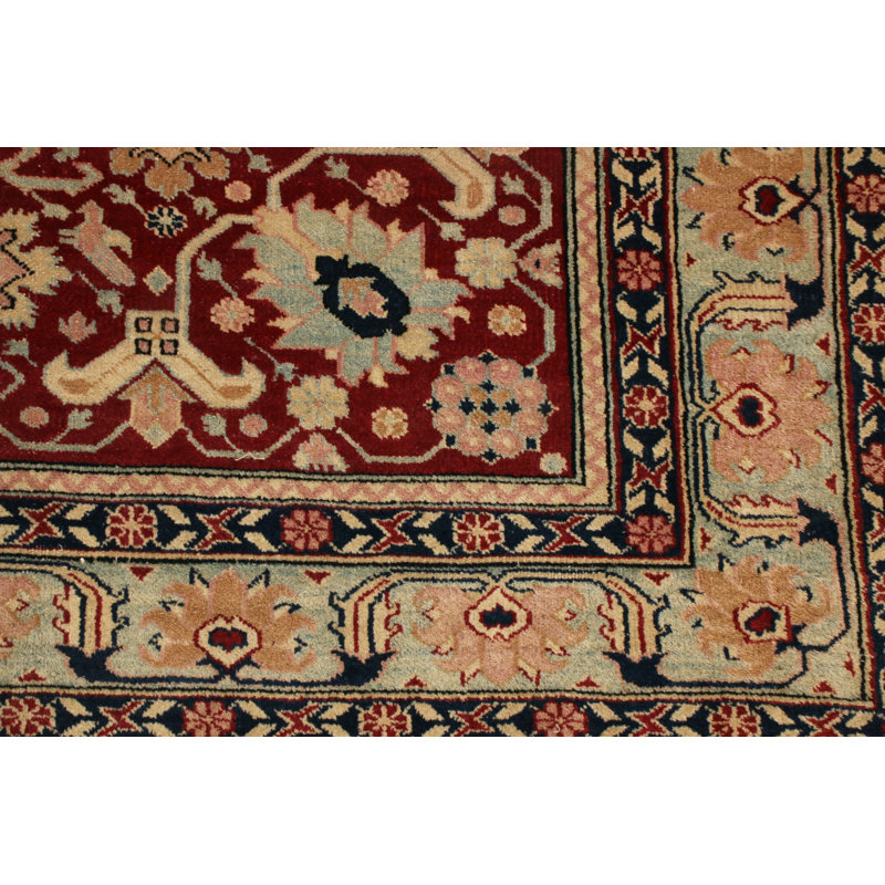 One-of-a-Kind 4'10" X 7'4" 1900s Wool Area Rug in Red