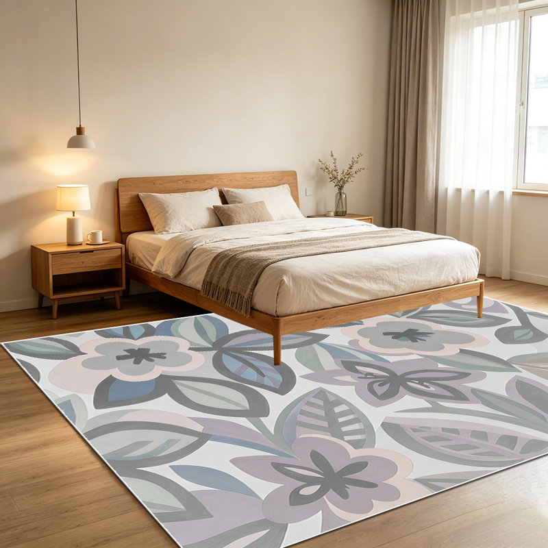 1PC Muted Vintage Hand-painted Floral Leaf Pattern area rugs for Living Room, Soft and Comfortable, Suitable for all seasons, easy-to-maintain, machine washable Indoor floor mat, Under Table Farmhouse suitable for Dining Table, Bedroom, Kitchen,