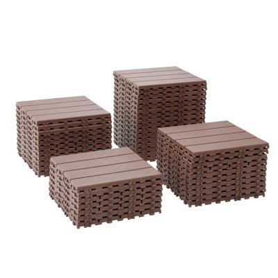 Carreaux de terrasse emboîtables en plastique 12 po x 12 po