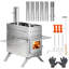 2 in 1 Portable Stainless Steel Wood Burning Sauna Stove Kit Outdoor Tent Stove with Chimney Pipes