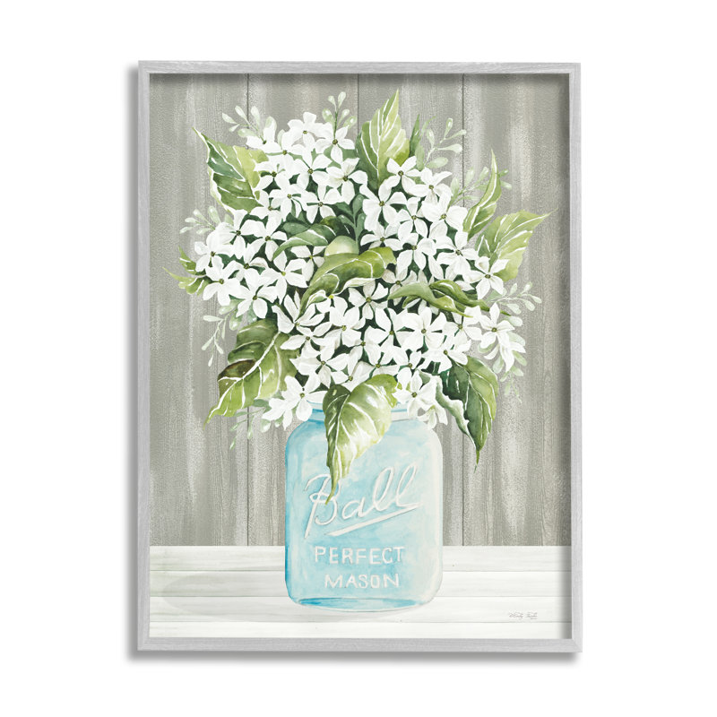 Bb-184-Bouquet de pots rustique encadré sur bois par Cindy Jacobs, 30" H x 24" W x 1.5" D, Estampe numérique Farmhouse