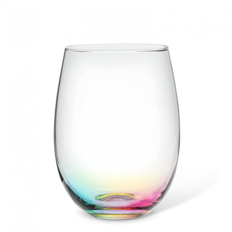 Rainbow Hued Stemless Wine Glass