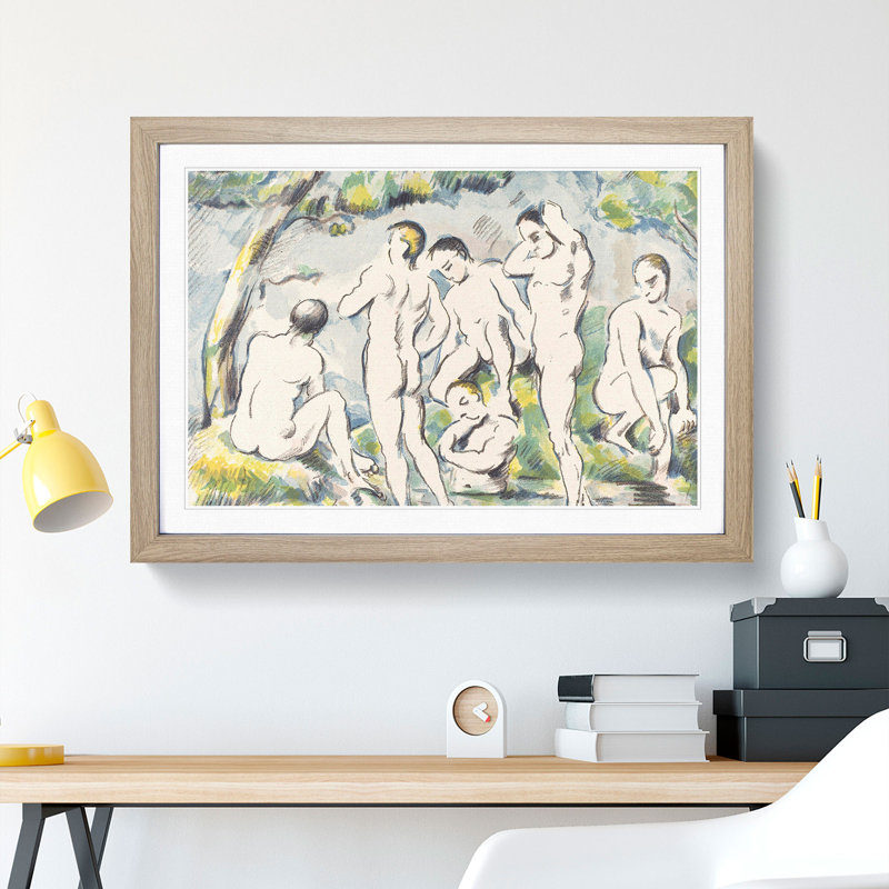 Bathers Vol.6 by Paul Cezanne - Picture Frame Painting, Oak Framed, 36cm H x 48cm W x 2cm D