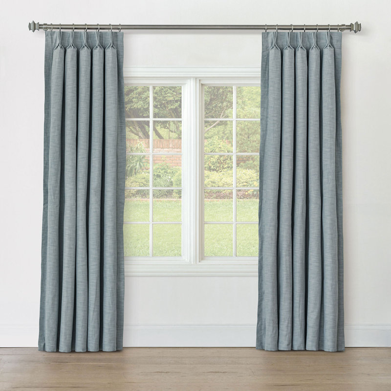 Sterling Strie Curtain Panel In Marine, 20" W x 108" L, Blue