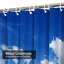 Rideau de douche bleu imperméable, rideaux de douche pour la salle de bain avec 12 crochets-129432802