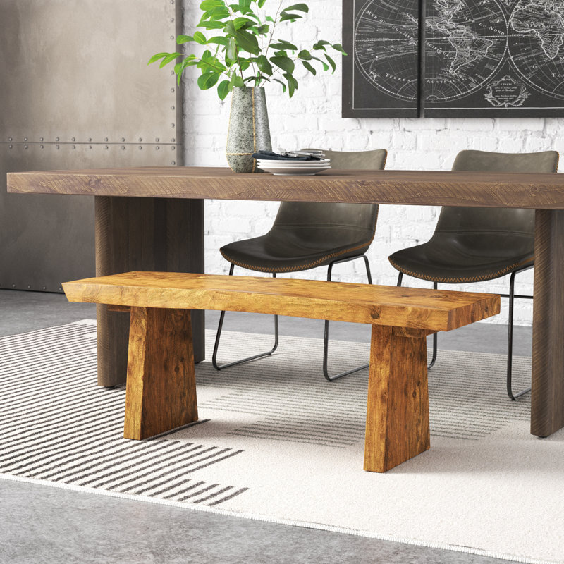 Kristofer Solid Wood Bench, Walnut