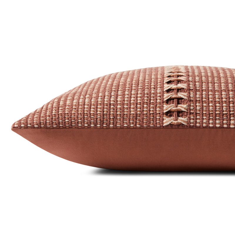 Rust and Multi Stripe Square Throw Pillow 18"
