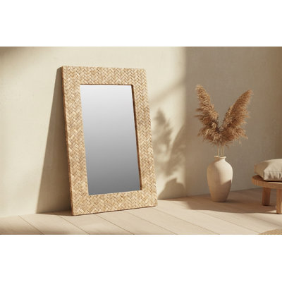 Cadre de miroir rectangulaire en teck recyclé