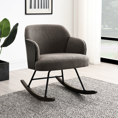 Chaise berçante rembourrée Taupe Boucle