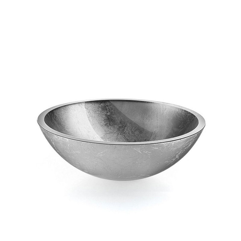 Acquaio 16.7'' L Bathroom Sink, Sink without single pre-drilled faucet hole, Silver Leaf