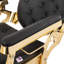 Fauteuil de salon inclinable en similicuir noir et doré Inbox Zero Rotation
