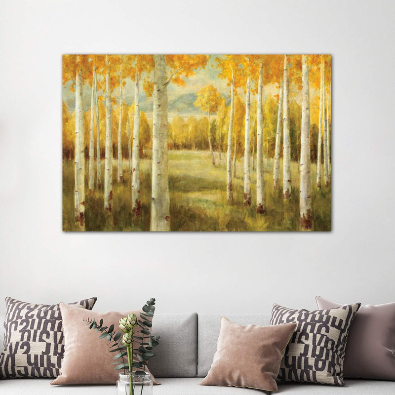 Aspens par Danhui Nai - reproduction d'art, H 40 po x l 60 po x 1,5 po, Toile tendue
