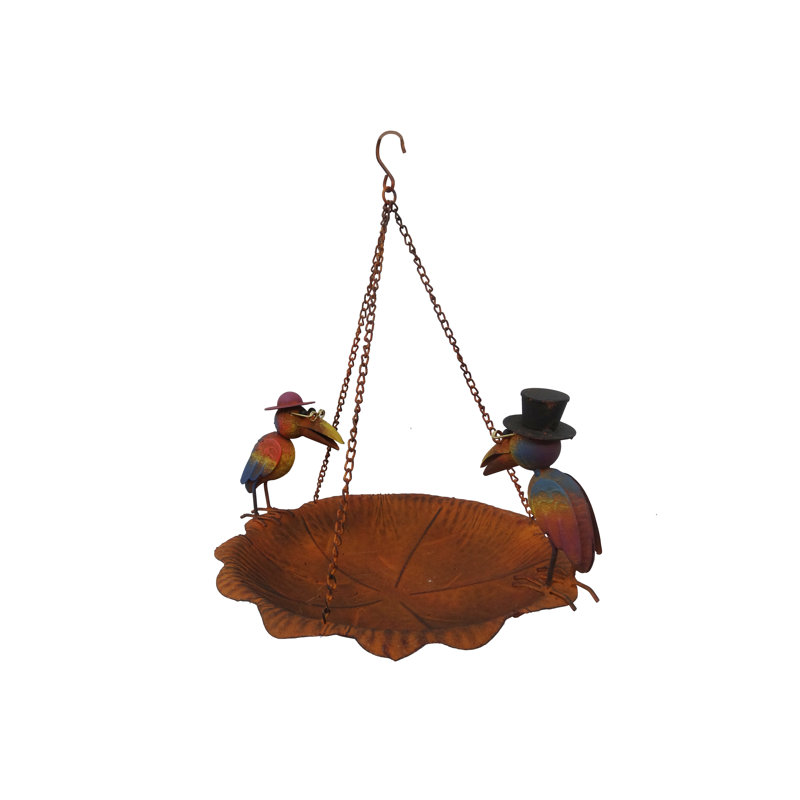 Rustic Old Crows Metal Hanging Bird Feeder
