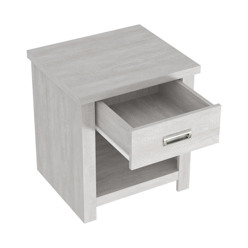 Khiri 20.8" 1 Drawer Nightstand, Dusty Gray Oak