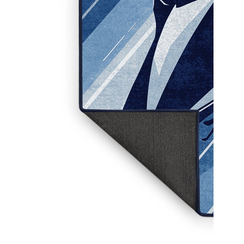 Tapis de peluche moderne et contemporain en peluche bleu pâle Eita, 5 x 7