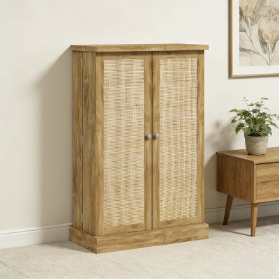 Armoire de cuisine en bois 40,9 po de hauteur avec support de porte et tablette de rangement (gris)