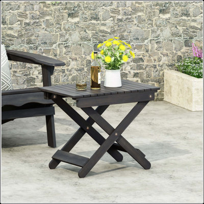 Table d'appoint d'extérieur pliante en bois