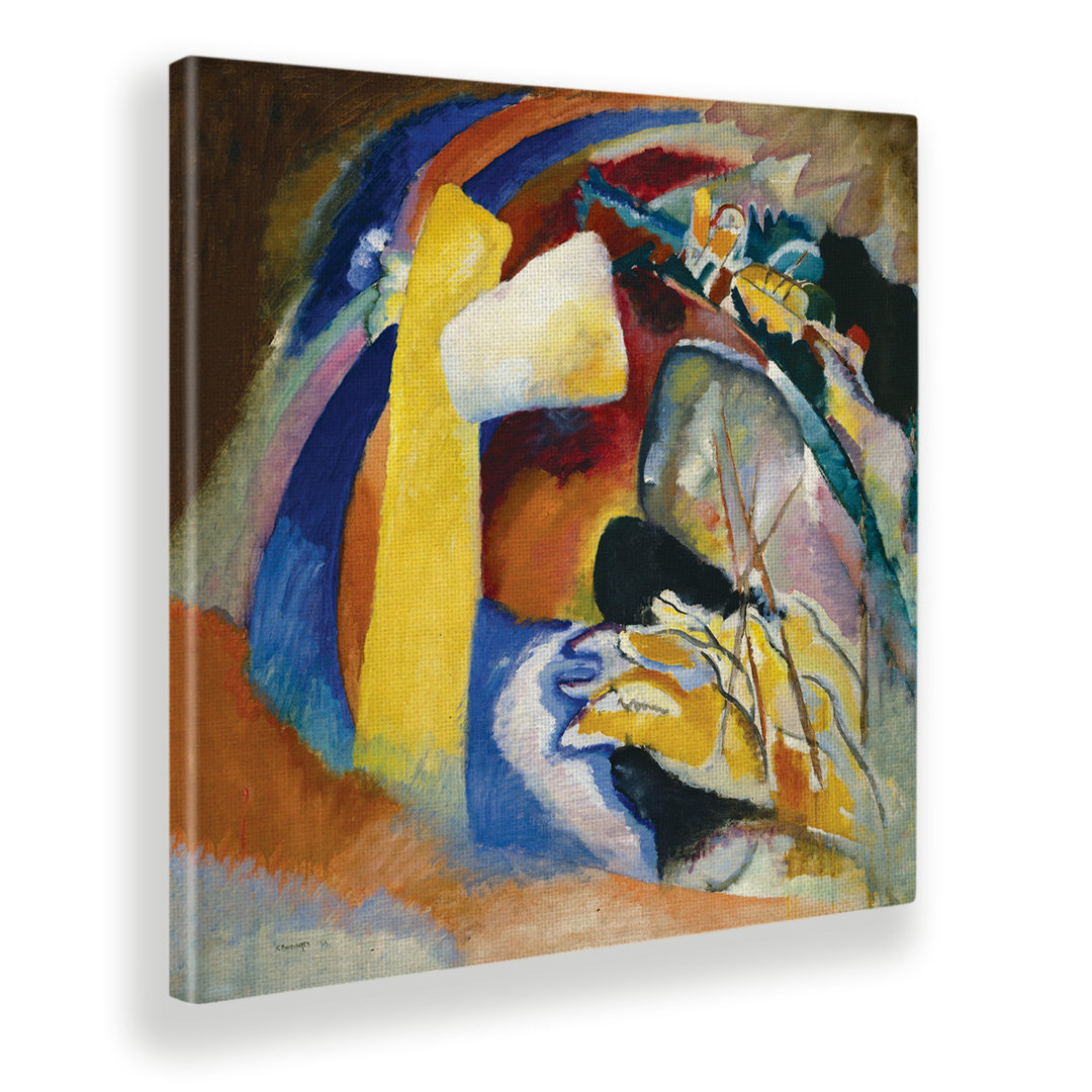 Wandbild Studie für Malerei mit weißer Form von Vassily Kandinsky