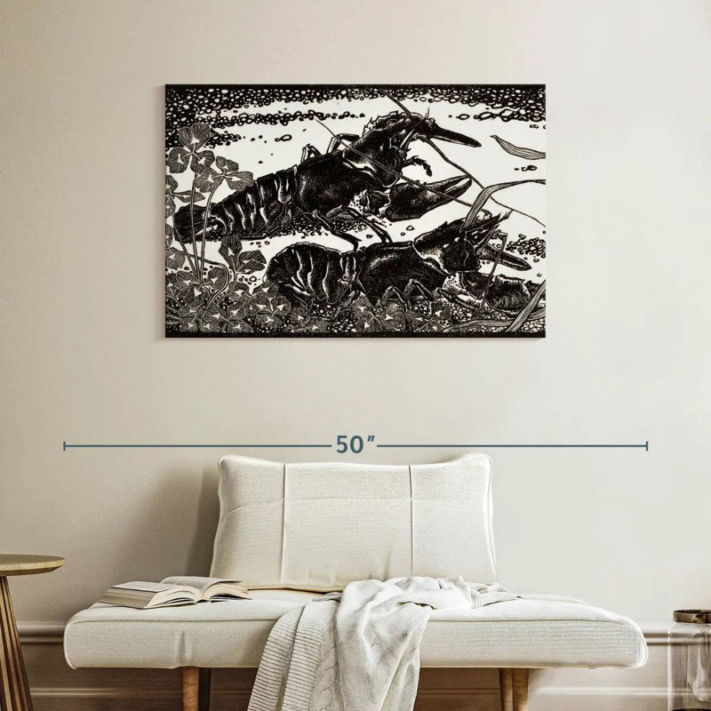 Two Crayfish, 26" H x 39" W